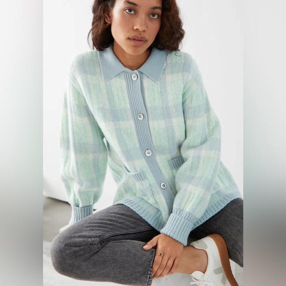 Pastel Boxy Jacquard Knit Cottagecore Cardigan - Picture 1 of 14